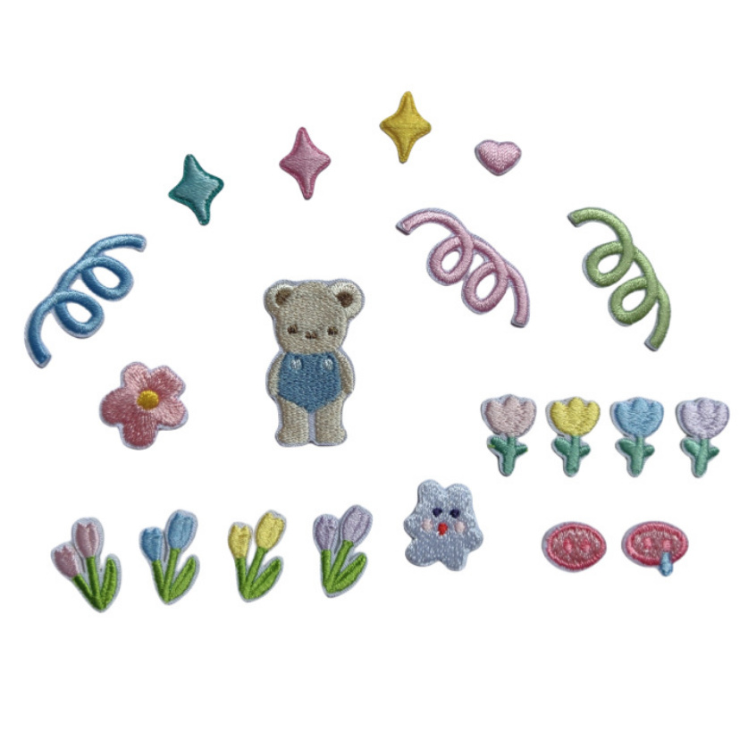 Phone Accessories Pictures - 10 szt. Naszywki z haftowanymi kwiatami