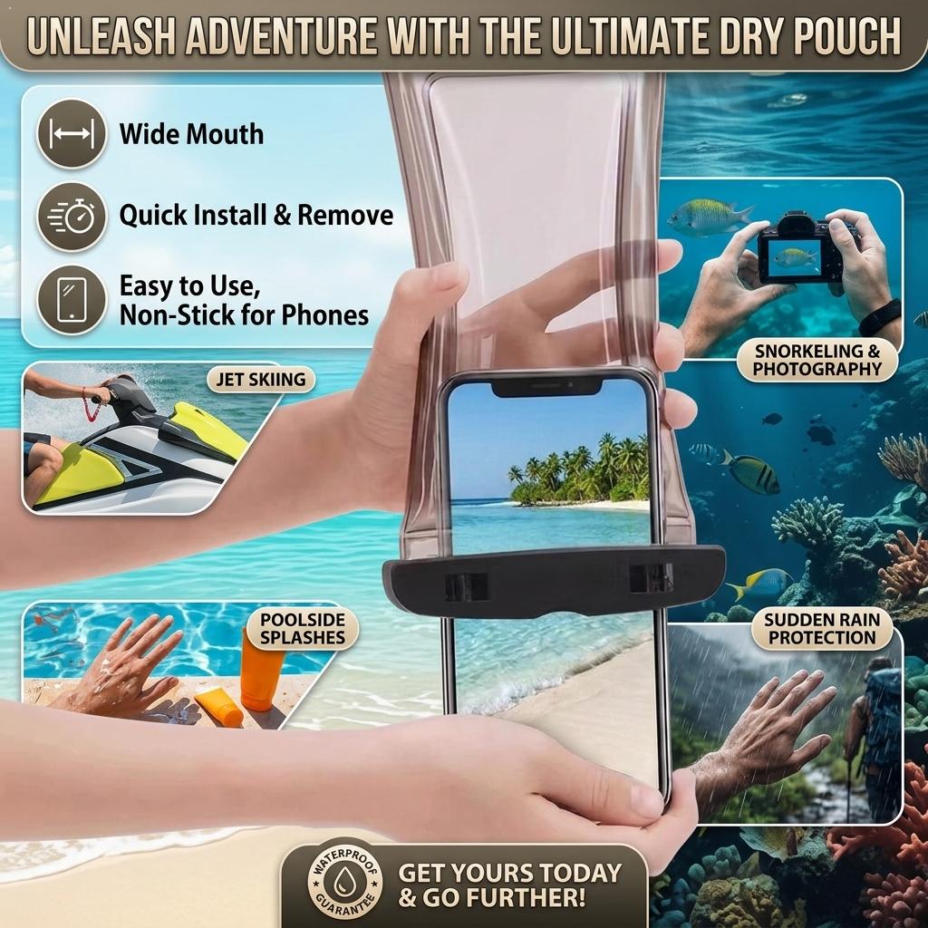 Phone Accessories For Travel - Przezroczyste wodoodporne etui na telefon, sucha