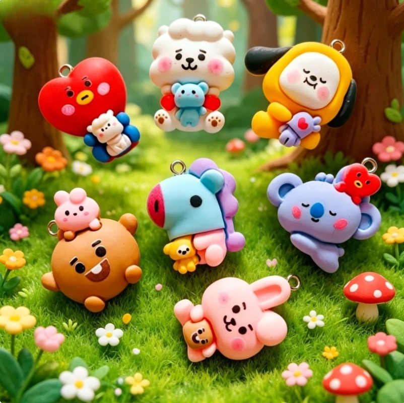 7 szt. BT21 Żywiczne Charmsy z – Phone Accessories Jewelry recenzja i cena